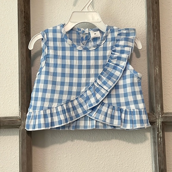 NEW Adorable blue and white checked top ( 3 years ) - Picture 1 of 11